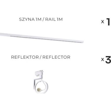 Zuma Line - Настінний світильник у рейковій системі 3xGU10/15W/230V білий