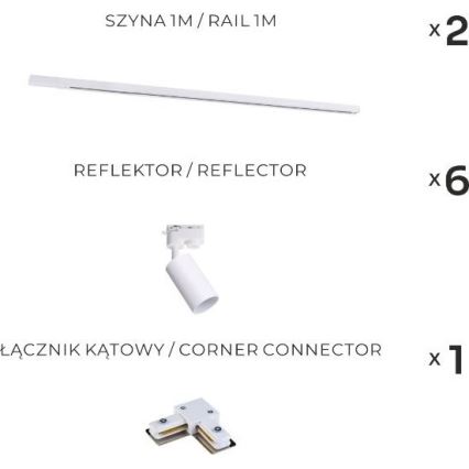 Zuma Line - Bodové svietidlo v lištovom systéme 6xGU10/35W/230V biela