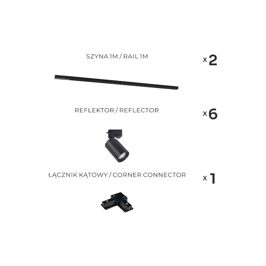 Zuma Line - bodové svietidlo do lištového systému 6xGU10/35W/230V čierne