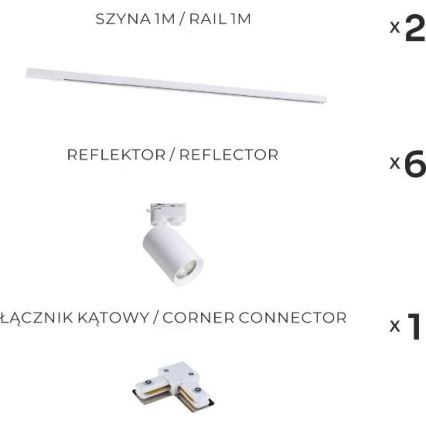 Zuma Line - Bodové svietidlo do lištového systému 6xGU10/35W/230V biele