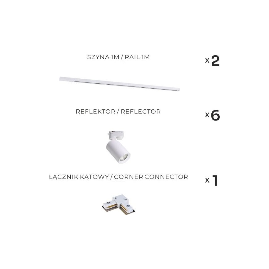 Zuma Line - Bodové svietidlo do lištového systému 6xGU10/35W/230V biele