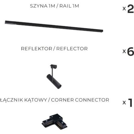 Zuma Line - Bodové svietidlo v lištovom systéme 6xGU10/35W/230V čierna