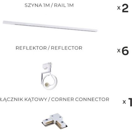 Zuma Line - Bodové svietidlo v lištovom systéme 6xGU10/15W/230V biela