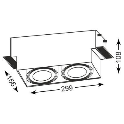 Zuma Line - Podhľadové svietidlo 2xGU10-AR111/15W/230V biela