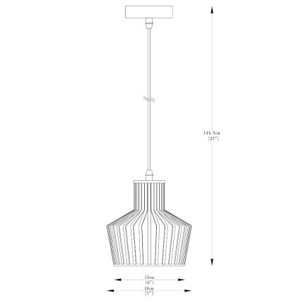 Zuma Line - Luster na lanku 1xE27/40W/230V pr. 18 cm čierna