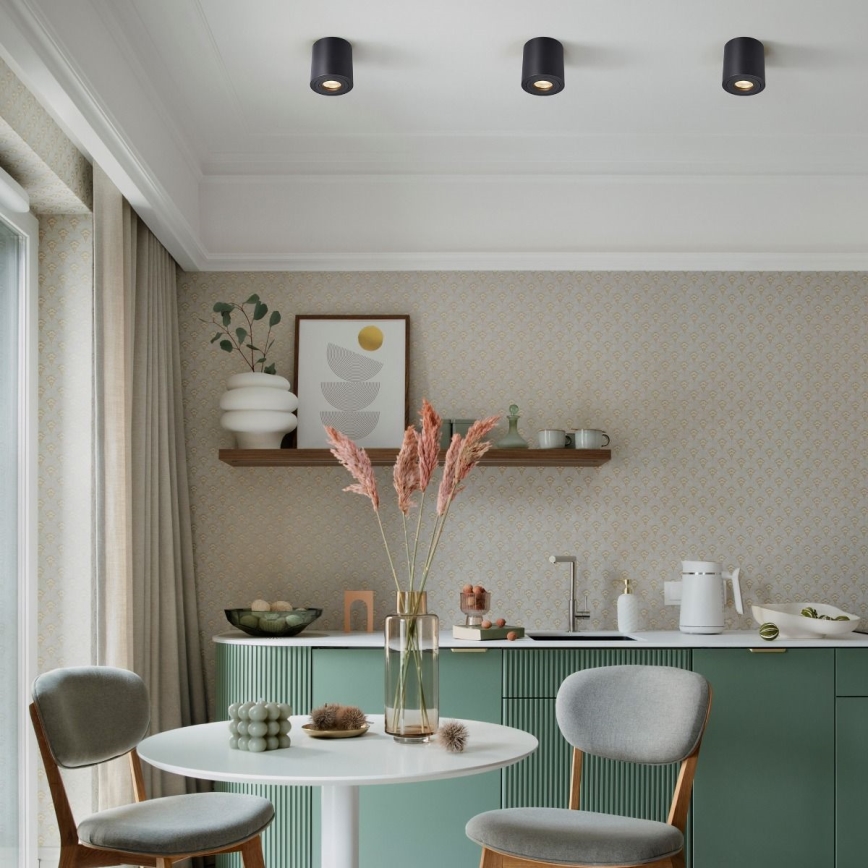 Zuma Line - LED RGBW Stmievateľné kúpeľňové bodové svietidlo 1xGU10/6W/230V IP44 čierne + diaľkové ovládanie