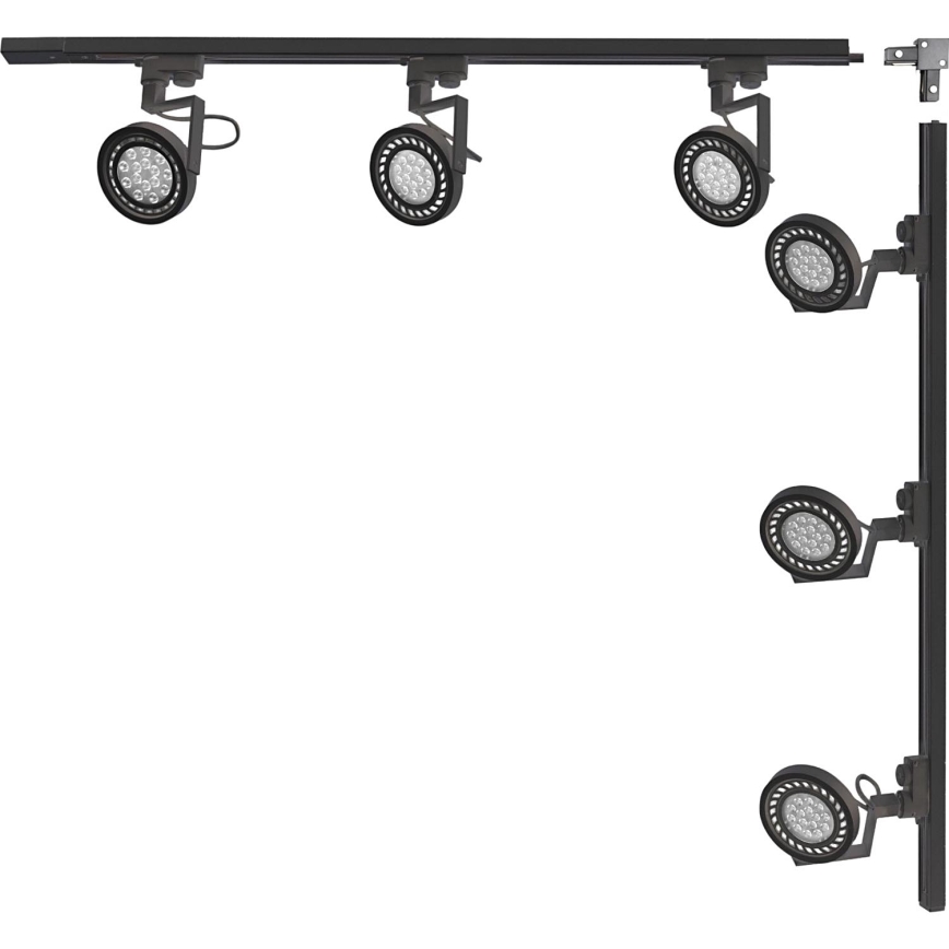 Zuma Line - Bodové svietidlo do lištového systému 6xGU10/15W/230V čierne