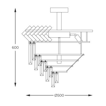 Zuma Line - Luster na tyči 9xE14/40W/230V zlatá