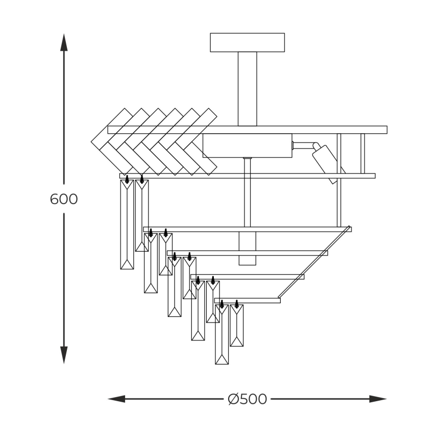 Zuma Line - Luster na tyči 9xE14/40W/230V zlatá