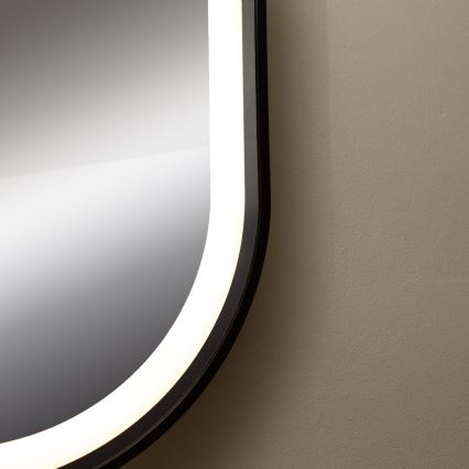 Zuma Line - LED Kúpeľňové nástenné zrkadlo s podsvietením LED/24W/230V 3000/4000/6000K 70x50 cm IP44 čierna