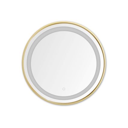 Zuma Line - LED Kúpeľňové nástenné zrkadlo s podsvietením LED/24W/230V 3000/4000/6000K pr. 60 cm IP44 zlatá