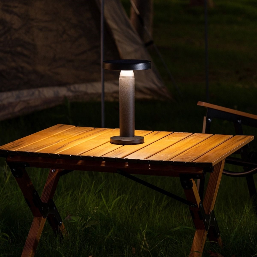 Zuma Line - LED Stmievateľná solárna nabíjacia stolná lampa LED/2W/2000 mAh IP44 čierna