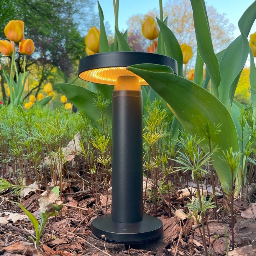 Zuma Line - LED Stmievateľná solárna nabíjacia stolná lampa LED/2W/2000 mAh IP44 čierna