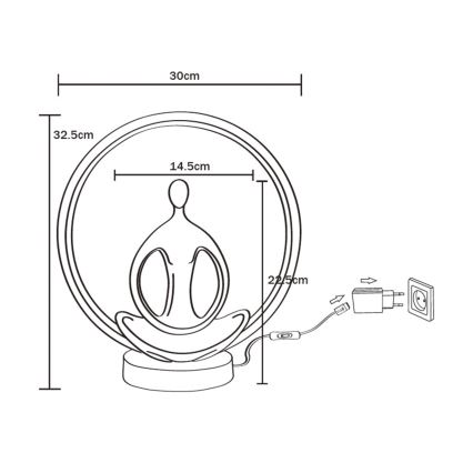 Zuma Line - LED Stolná lampa LED/4W/5V čierna/zlatá
