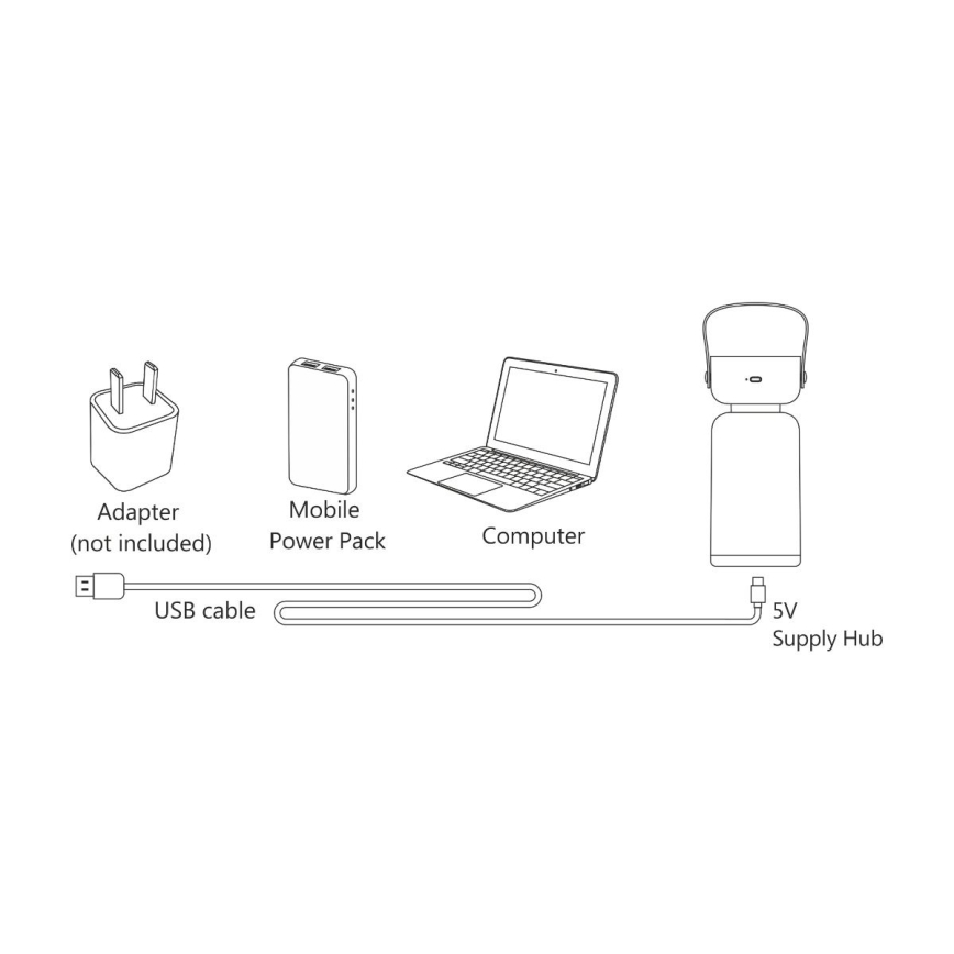 Zuma Line - LED Stmievateľná nabíjacia stolná lampa LED/3W/1200 mAh 3000/4000/6500K IP44 hnedá
