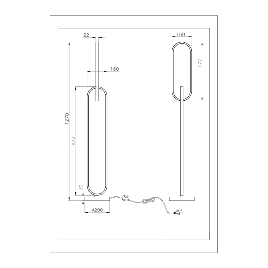 Zuma Line - LED Stojacia lampa 2xLED/36W/230V čierna/zlatá