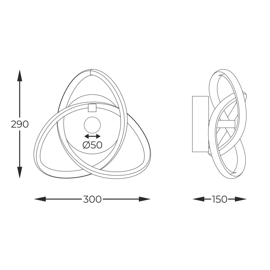 Zuma Line - LED Nástenné svietidlo LED/14W/230V čierna/zlatá