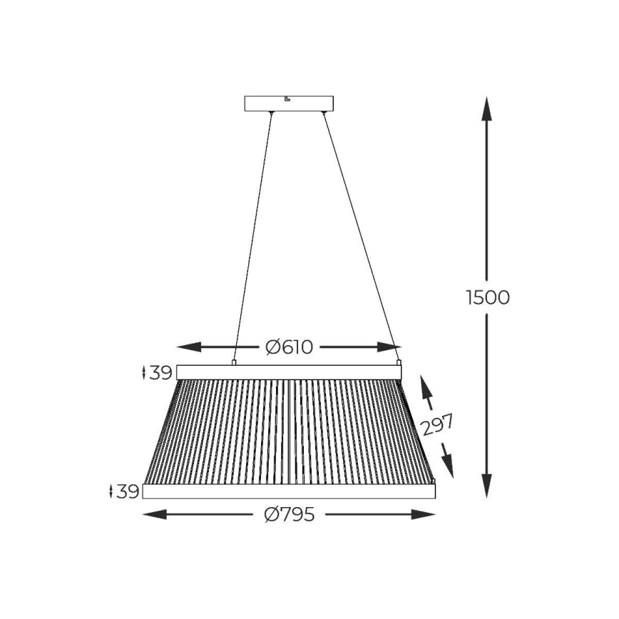 Zuma Line - LED Stmievateľný luster na lanku LED/53W/230V 2700-6000K čierna + diaľkové ovládanie