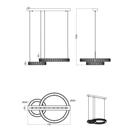 Zuma Line - LED luster na lanku LED/36W/230V ružové zlato