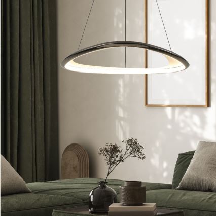 Zuma Line - LED Stmievateľný luster na lanku LED/34W/230V 3000K čierny lesklý chróm