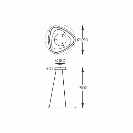 Zuma Line - LED Stmievateľný luster na lanku LED/34W/230V 3000K čierny lesklý chróm