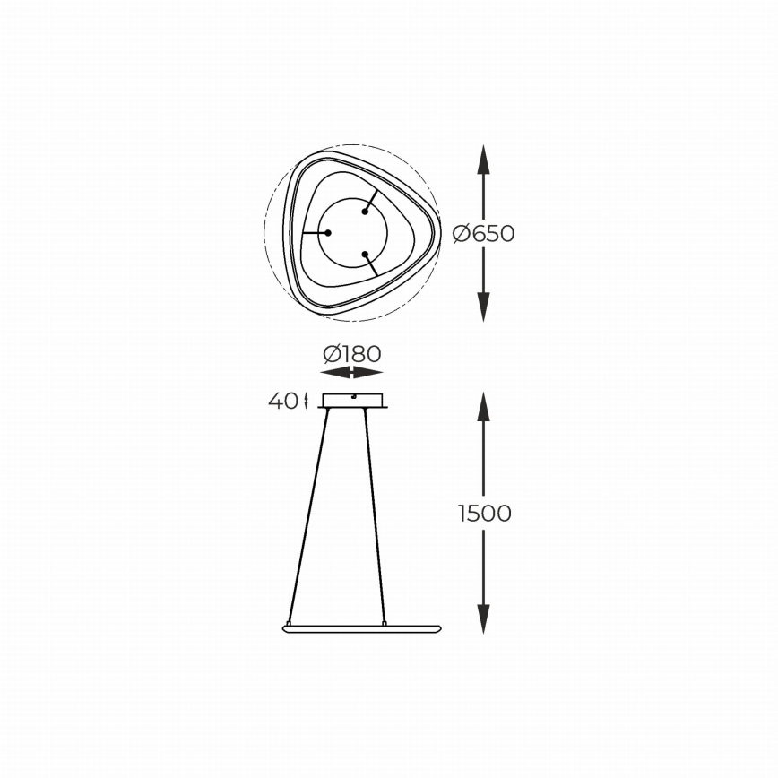 Zuma Line - LED Stmievateľný luster na lanku LED/34W/230V 3000K čierny lesklý chróm