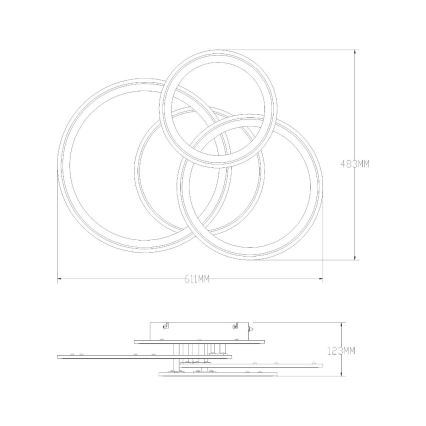 Zuma Line - LED Stmievateľné stropné svietidlo LED/55W/230V 3000-6000K biela + diaľkové ovládanie