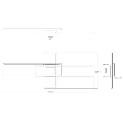Zuma Line - LED Stmievateľné stropné svietidlo LED/55W/230V 3000-6000K čierna + diaľkové ovládanie