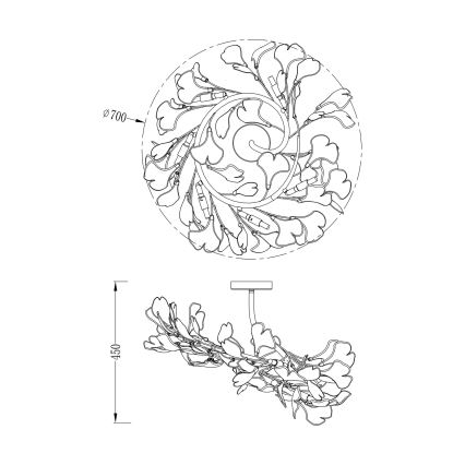 Zuma Line - Prisadený luster 6xG9/42W/230V, priemer 70 cm, zlatý
