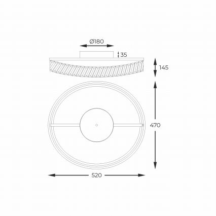 Zuma Line - LED stmievateľné stropné svietidlo LED/36W/230V pr. 52 cm ružové zlato