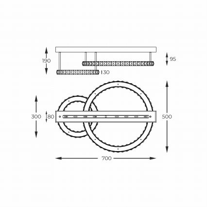 Zuma Line - LED stmievateľné stropné svietidlo LED/36W/230V zlaté