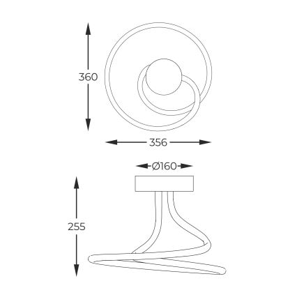 Zuma Line - LED Stmievateľný prisadený luster LED/26W/230V čierna