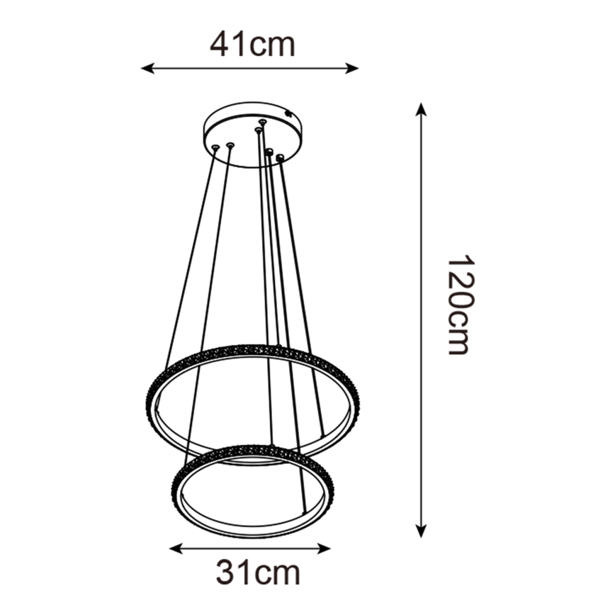 Zuma Line - LED Luster na lanku RIDE LED/22W/230V + LED/14W pr. 41 cm čierna