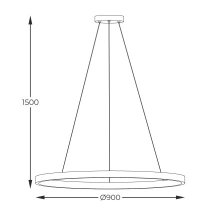Zuma Line - LED Luster na lanku LED/40W/230V 3000/4000/6000K pr. 90 cm čierna