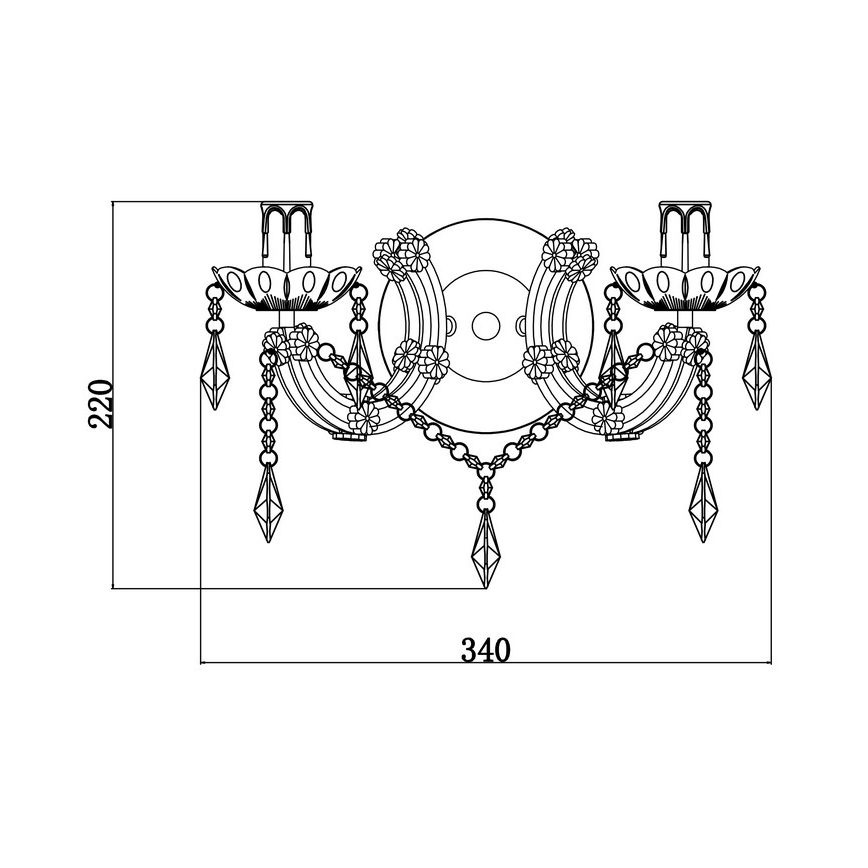 Zuma Line - Nástenná lampa 2xE14/40W/230V čierna