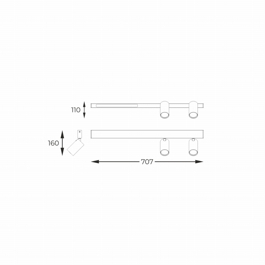 Zuma Line - LED Nástenné bodové svietidlo 2xGU10/5W/230V + LED/8W čierna