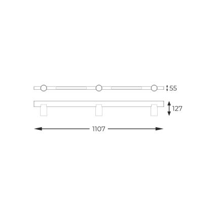 Zuma Line - LED Nástenné bodové svietidlo 3xGU10/5W/230V + 2xLED/8W čierna