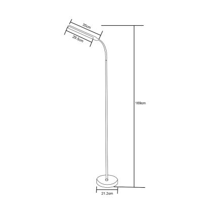 Zuma Line - LED Stmievateľná stojacia lampa LED/10W/230V 3000/4500/6500K čierna