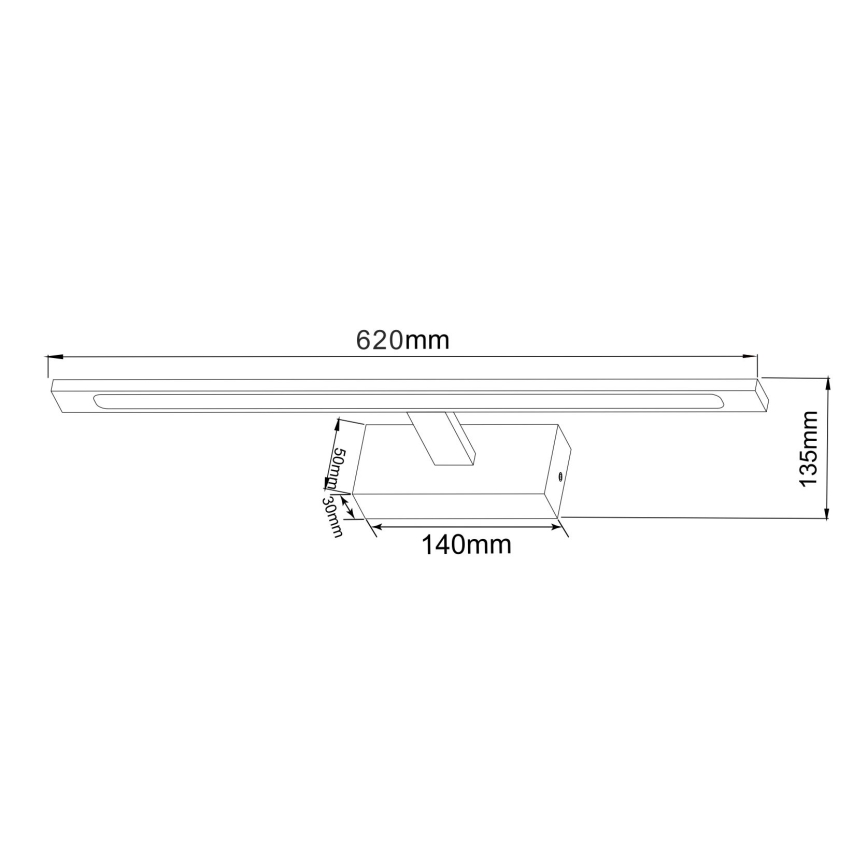 Zuma Line - LED Kúpeľňové osvetlenie zrkadla LED/20W/230V 62 cm IP44 čierna