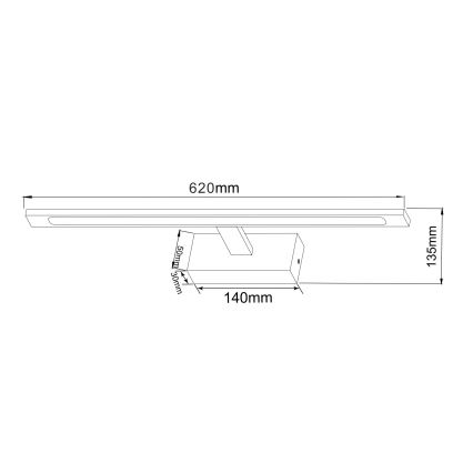 Zuma Line - LED Kúpeľňové osvetlenie zrkadla LED/20W/230V 62 cm IP44 zlatá