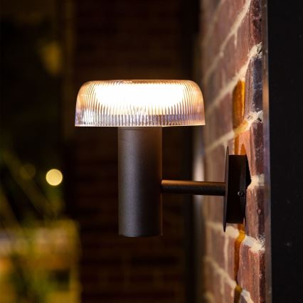 Zuma Line - LED Solárna nástenná lampa LED/2,5W/2000 mAh IP44 čierna